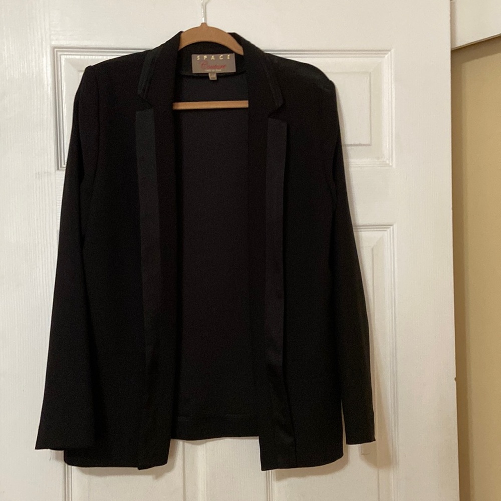 Space Couture Open Front Tuxedo Blazer Size 44 - image 1